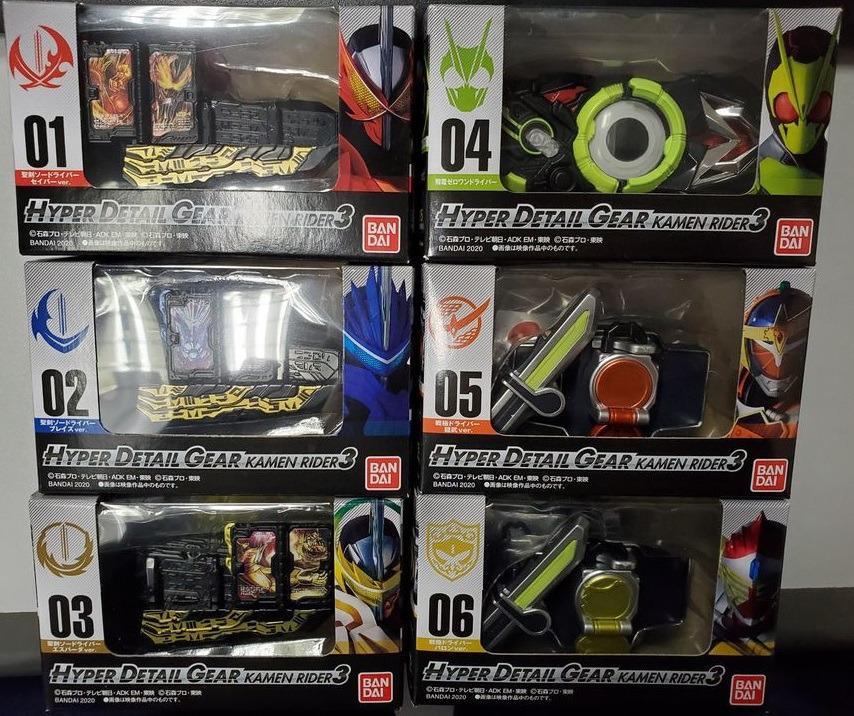Bandai 食玩幪面超人hyper Detail Gear Kamen Rider 3 Set Set Of 6 Masked Rider Zero One Saber 假面騎士平成昭和令和腰帶 興趣及遊戲 玩具 遊戲類