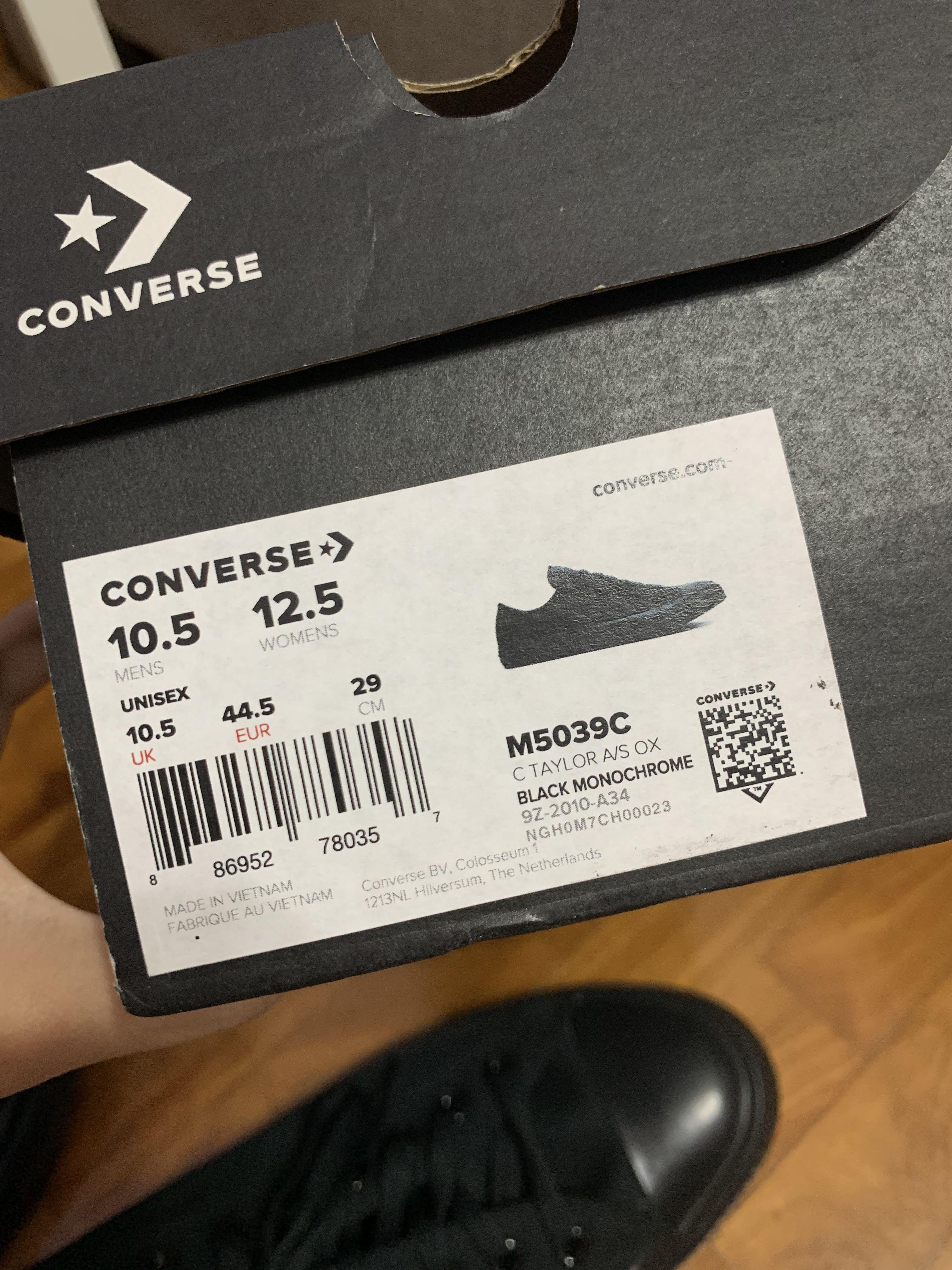 BNIB Converse Chuck Taylor Ox Monochrome Black Men s Fashion Footwear Sneakers on Carousell