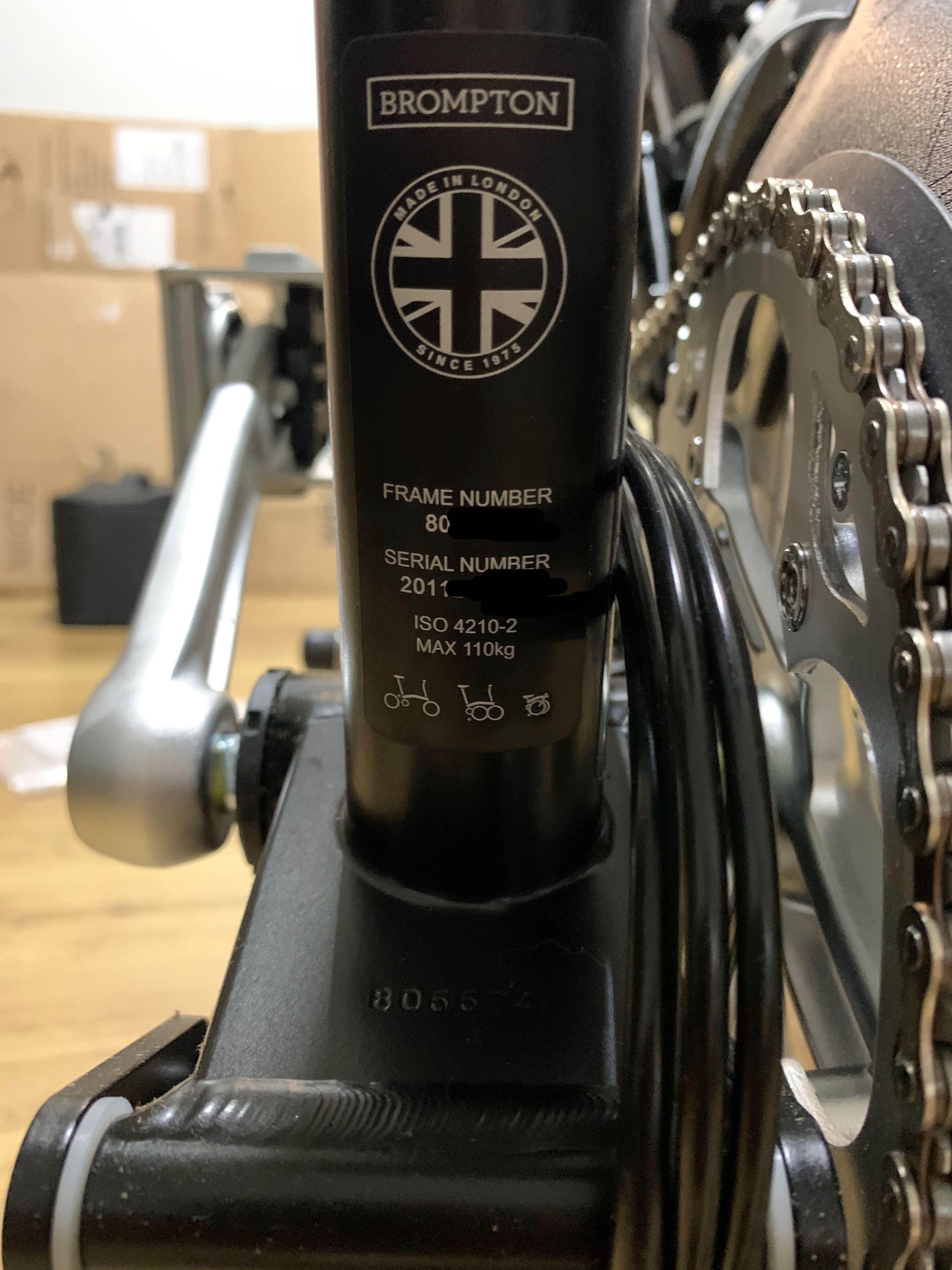 Brompton frame number 2025 check