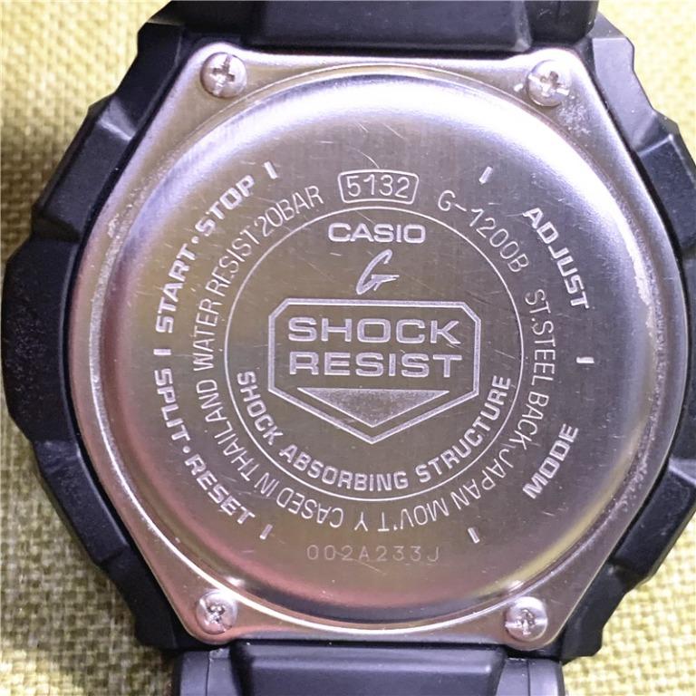 Casio G-Shock 卡西歐 G-1200B 光動能 （分類：手錶）位於 Hong Kong。 由 songebob 提交（商品編號 1078312146，圖片 3）。簡介： 卡西歐Casio G-Shock G-1200B 光動能 太陽能動力，不用更換電池，只要有光就行，實物如圖，沒盒沒包裝，7~8成新，售出不退不換！。