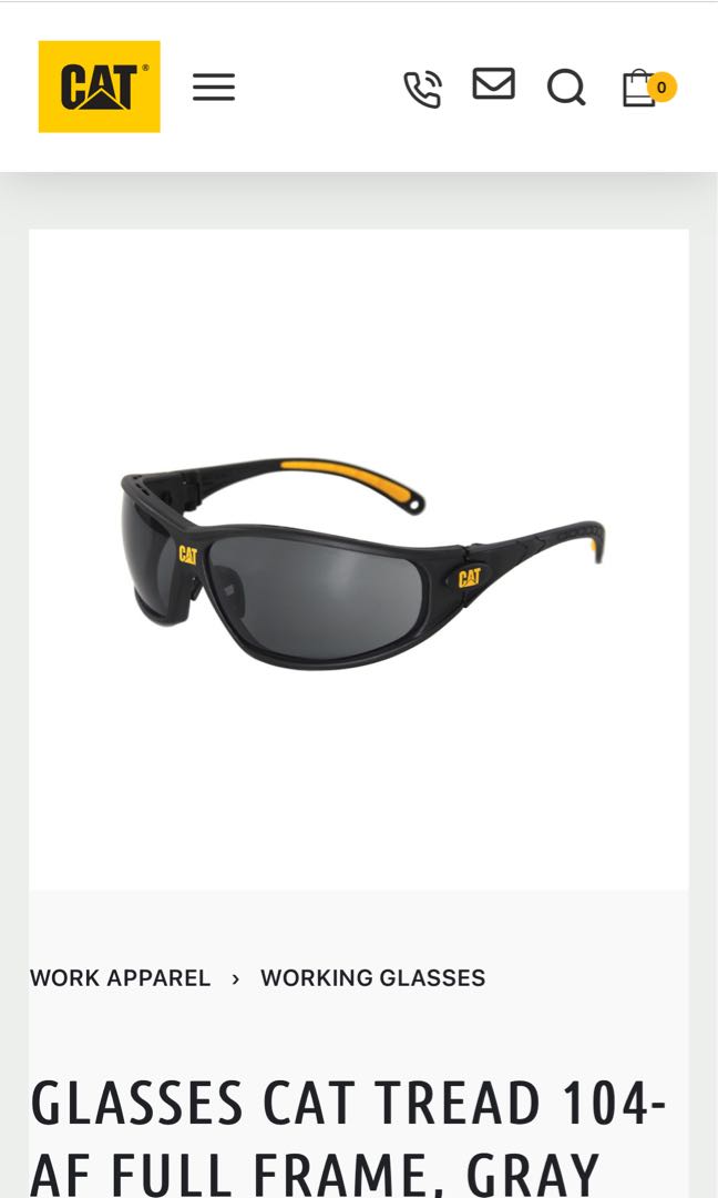 CAT Jet Safety Glasses Black Frame with Smoke Lens