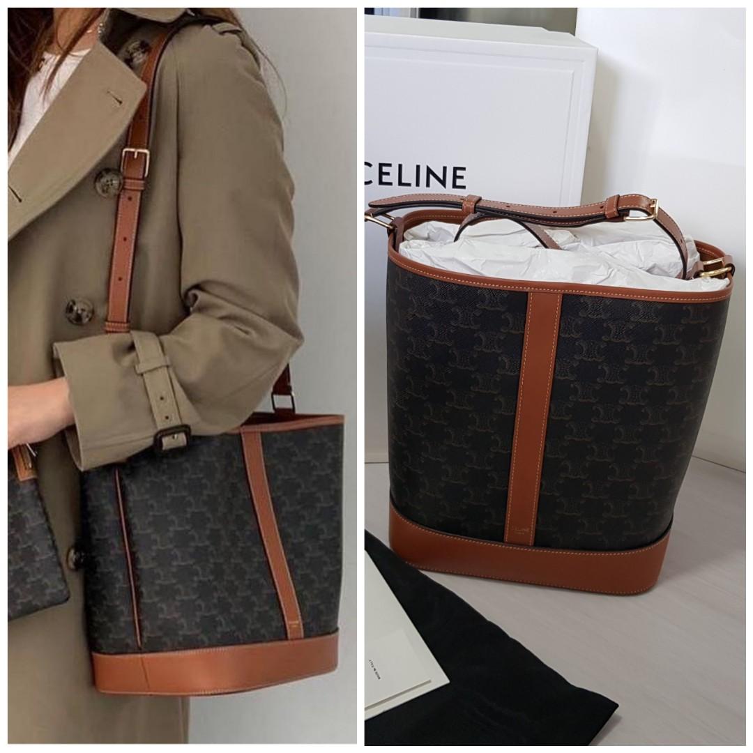 Review] Celine small bucket in Triomphe canvas 