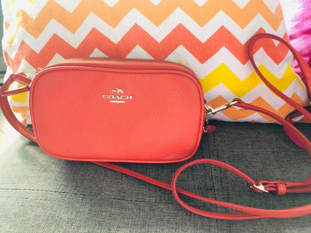 Coach orange sling bag shop