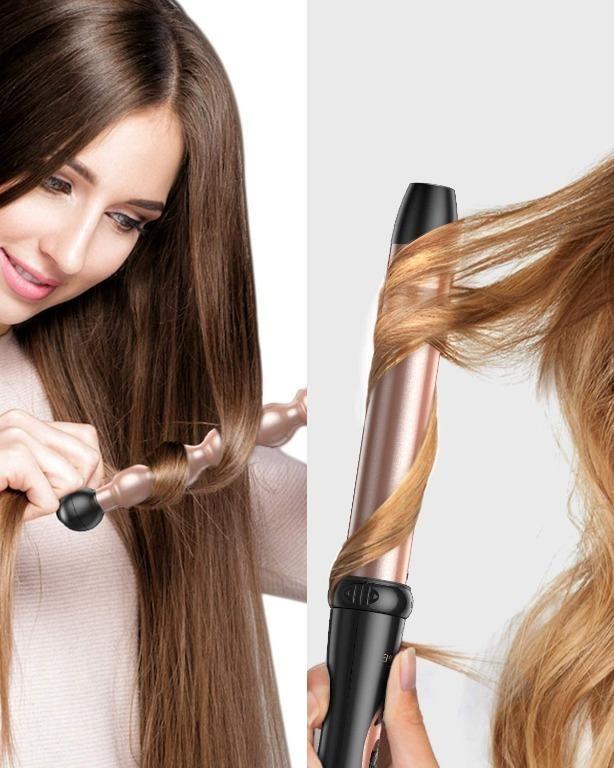 Curling Tongs BESTOPE Professional Curling Iron Set with 5 Interchangeable Ceramic Barrels 60s Instant Heats Up Dual Voltage Interchangeable Ceramic Barrels 0.35 To 1.25 And Heat Resistant Glove Rose ...