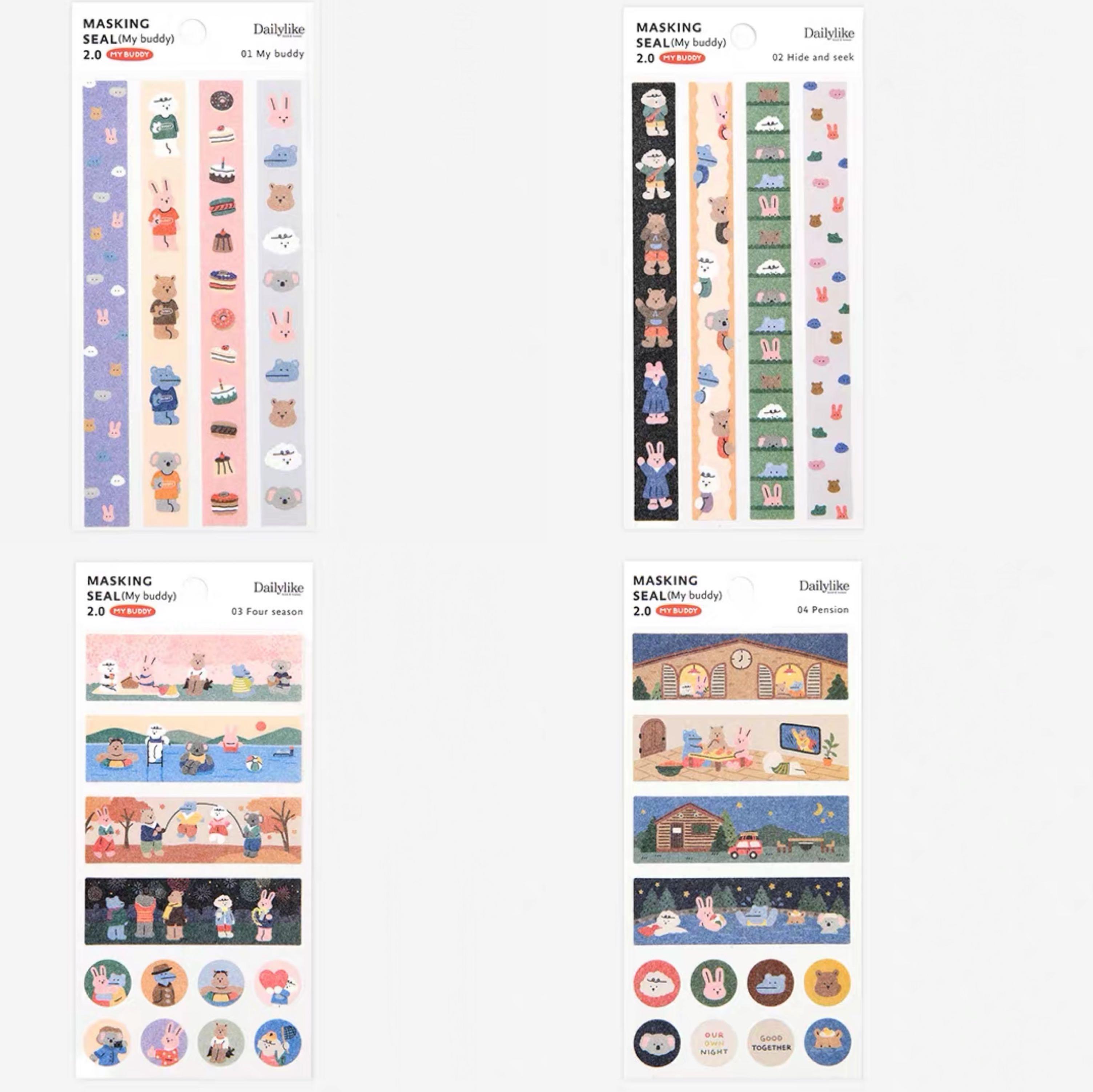 dailylike washi stickers bear camping friends hobbies toys stationery craft stationery school supplies on carousell