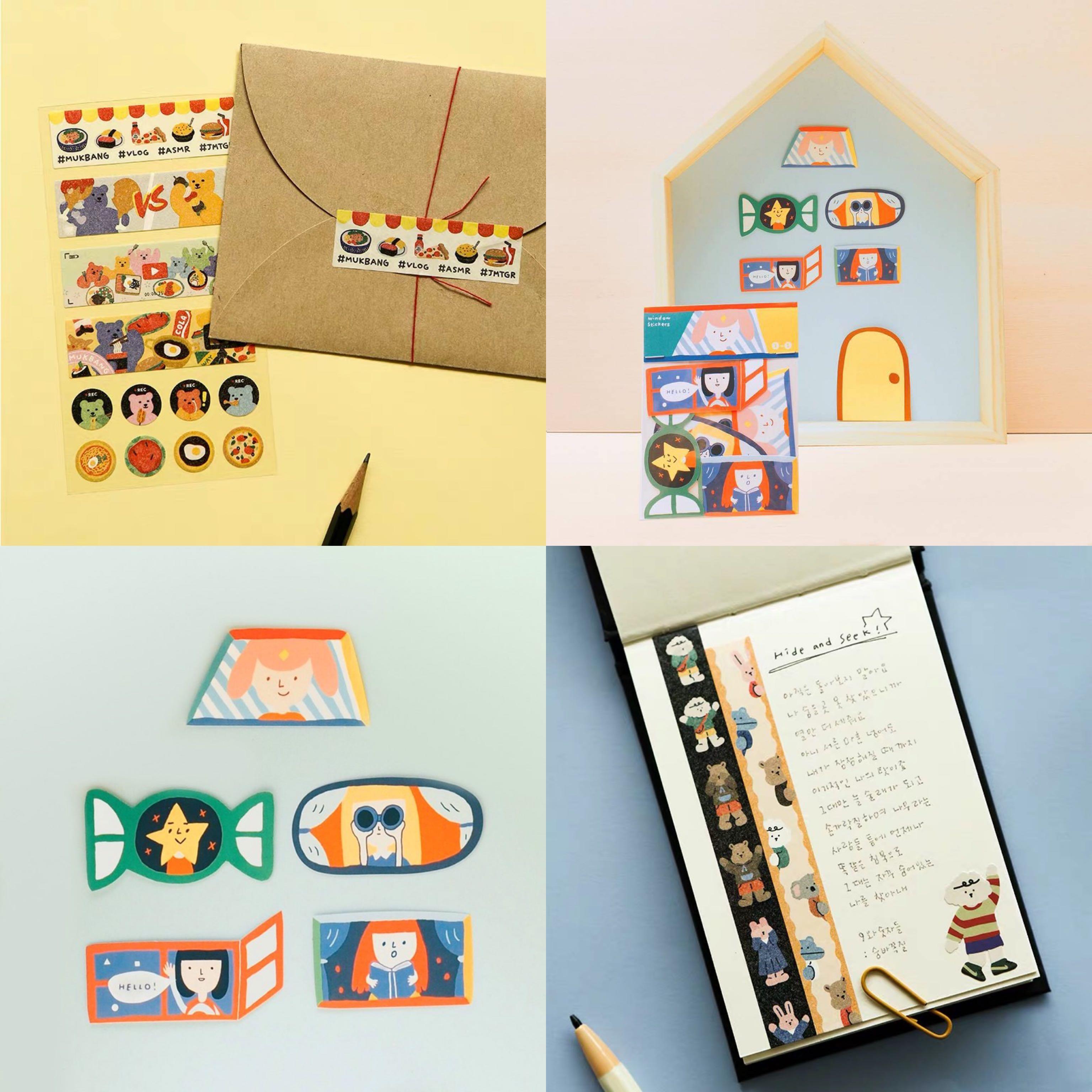 dailylike washi stickers bear camping friends hobbies toys stationery craft stationery school supplies on carousell