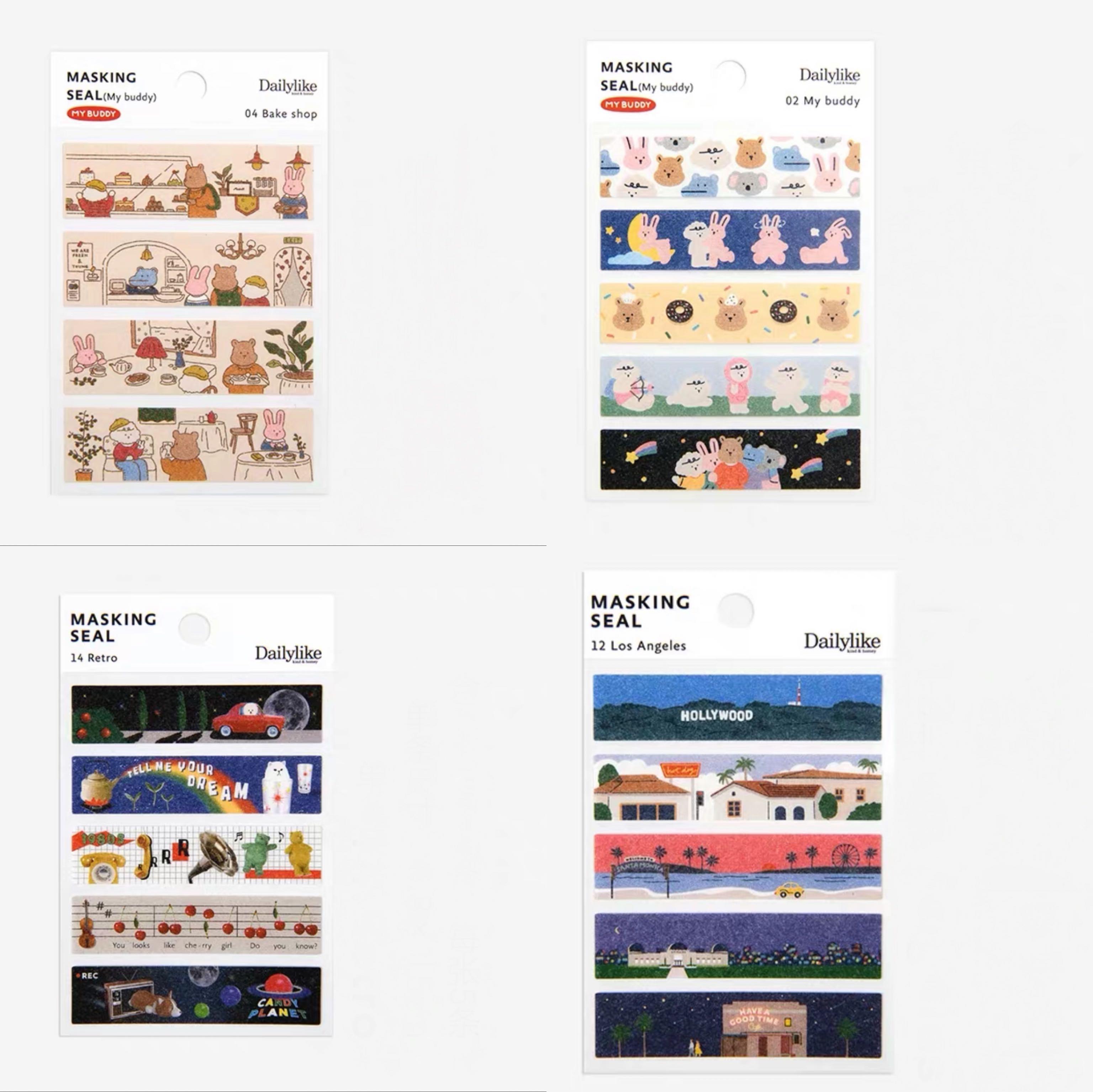 dailylike washi stickers bear camping friends hobbies toys stationery craft stationery school supplies on carousell