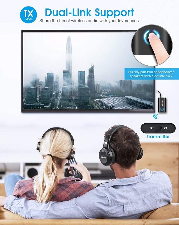ELEGIANT Bluetooth 5.0 Transmitter Receiver, 2 in 1 Bluetooth Adapter Mini Portable 3.5mm Jack