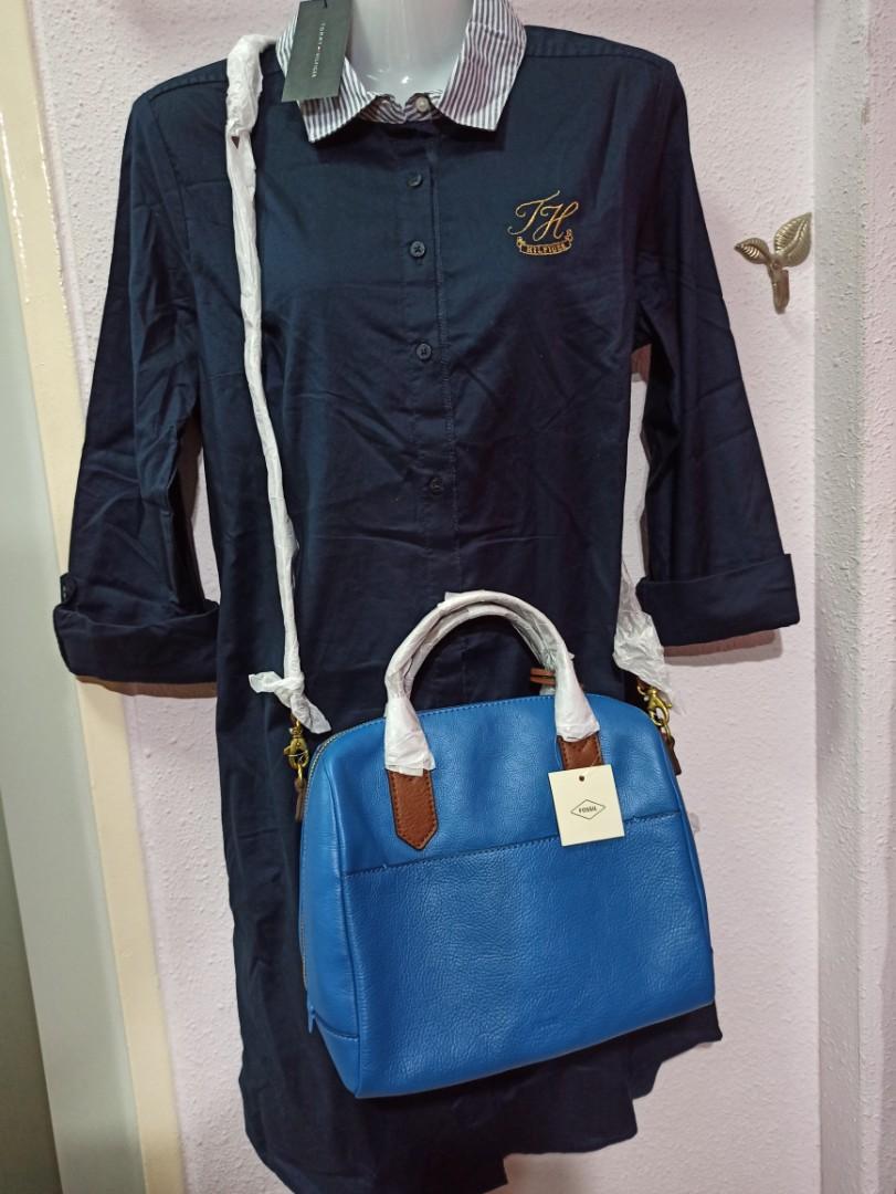 Fossil fiona tote deals steel blue