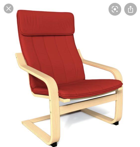 Ikea poang 2025 chair red