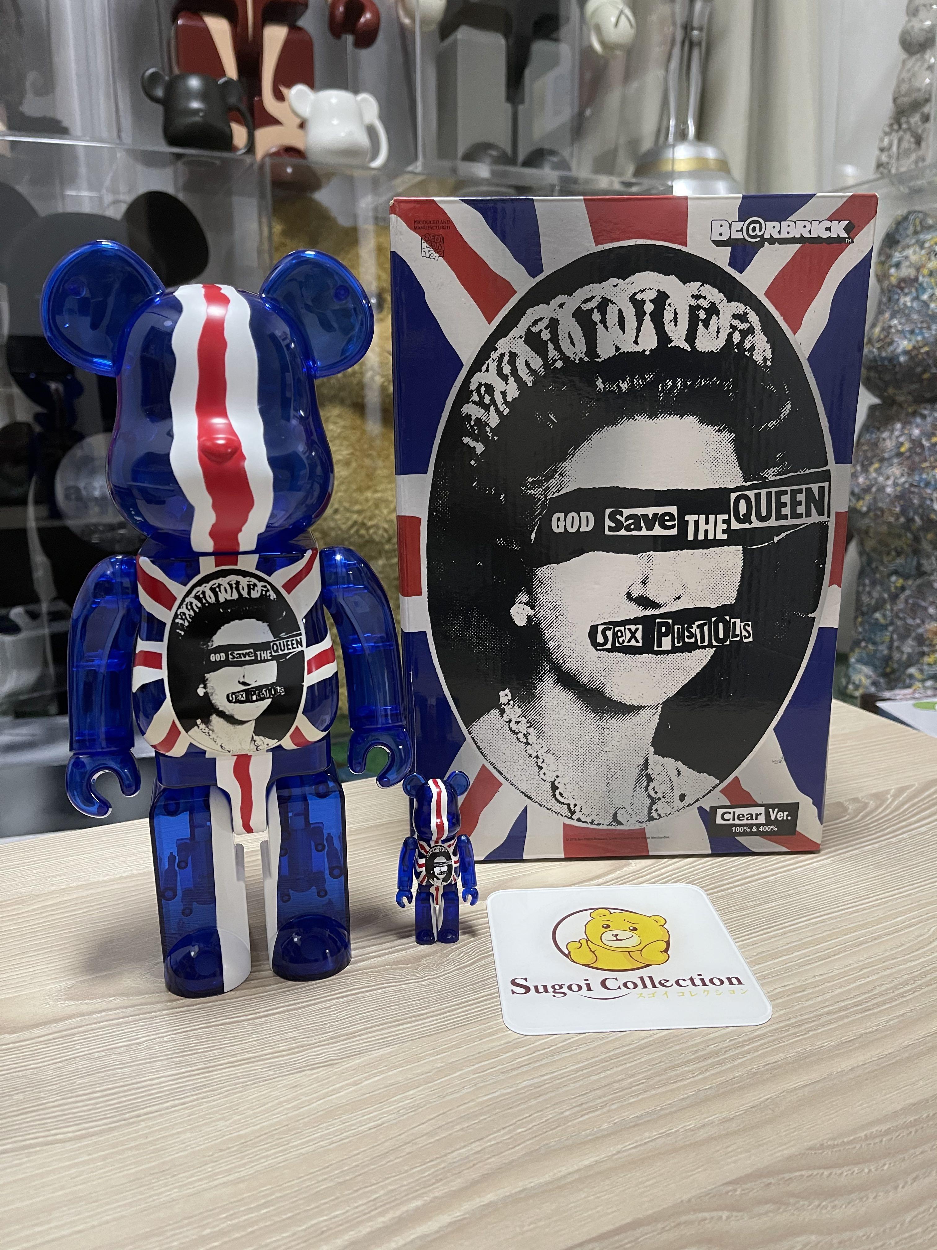 In Stock] BE@RBRICK x Sex Pistols 400% Clear Ver. bearbrick blue 