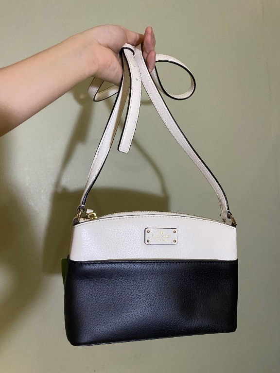 Kate spade black and white crossbody purse discount
