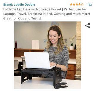 Loddie Doddie Foldable Lap Desk with Storage Pocket | Perfect use for Laptops, Travel, Breakfast in Bed