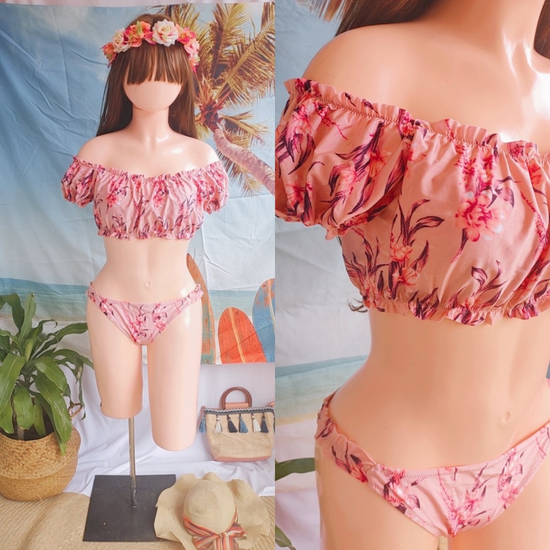 OFF SHOULDER TWO PIECE SWIMSUIT Women s Fashion Swimwear