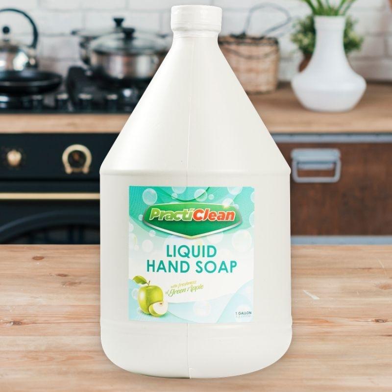 (ONHAND!) Practiclean Green Apple Liquid Hand Soap - 1 GALLON. (Category: Sanitizers & Disinfectants) located in Quezon City. Submitted by crown_ph (Listing ID 1078250281, Image 2). Description: - Green Apple Scented - 1 Gallon - Promotes the freshness that makes hand washing a habit. - Sealed! * 8 bottles remaining. 🍏🍏.