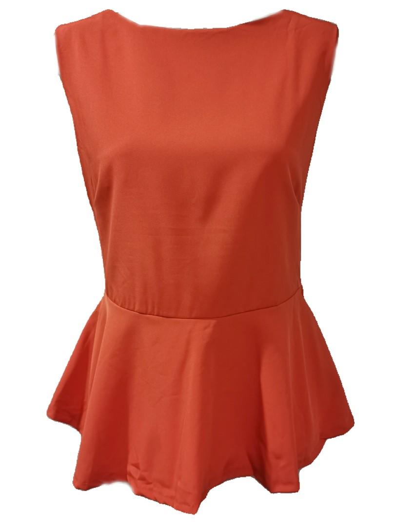 orange peplum top