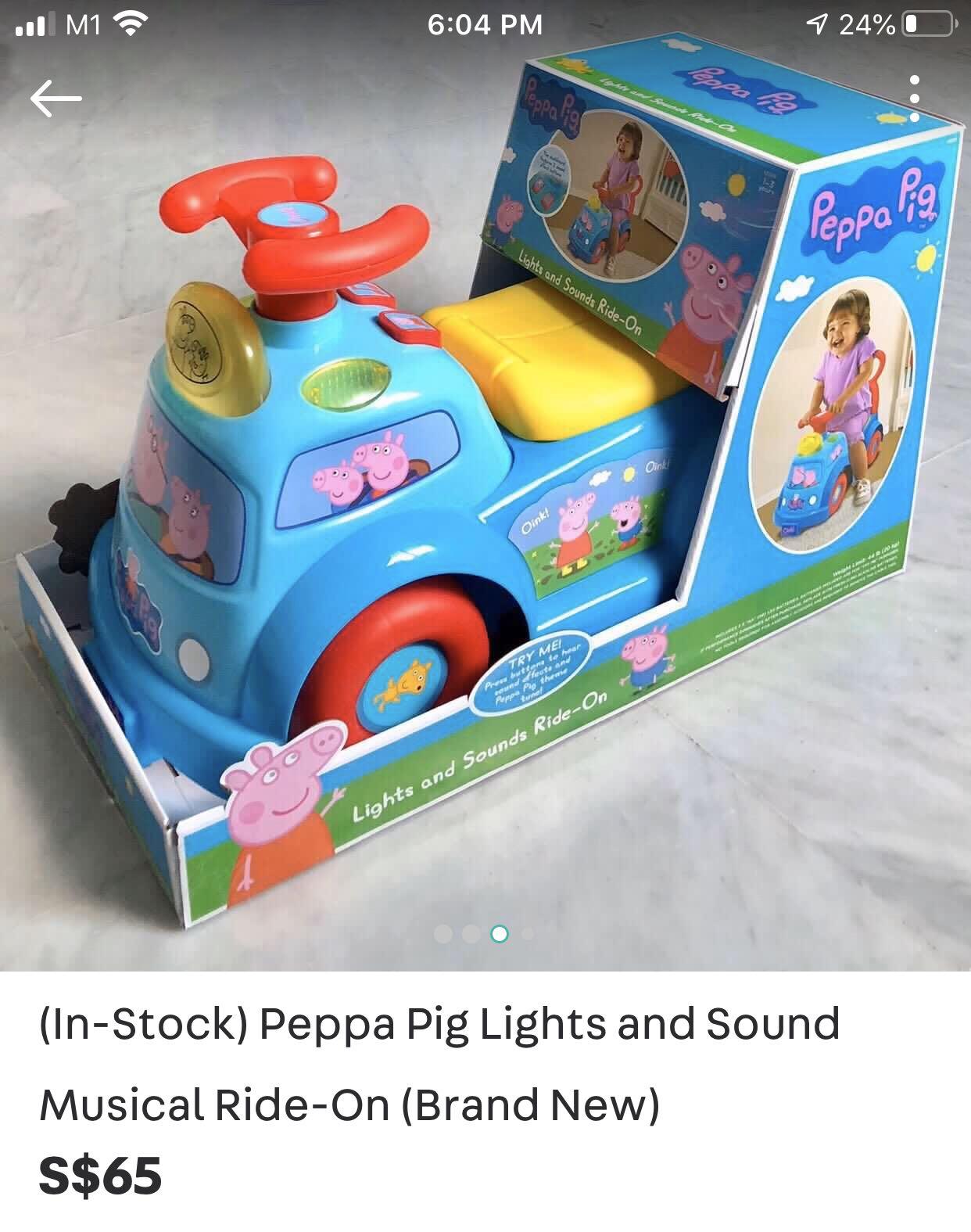 Peppa pig lights and sounds ride on hotsell