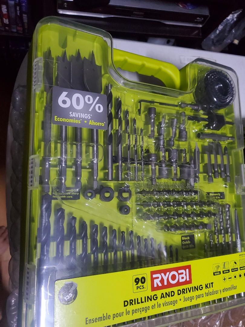 Ryobi 90 piece on sale drill bit set
