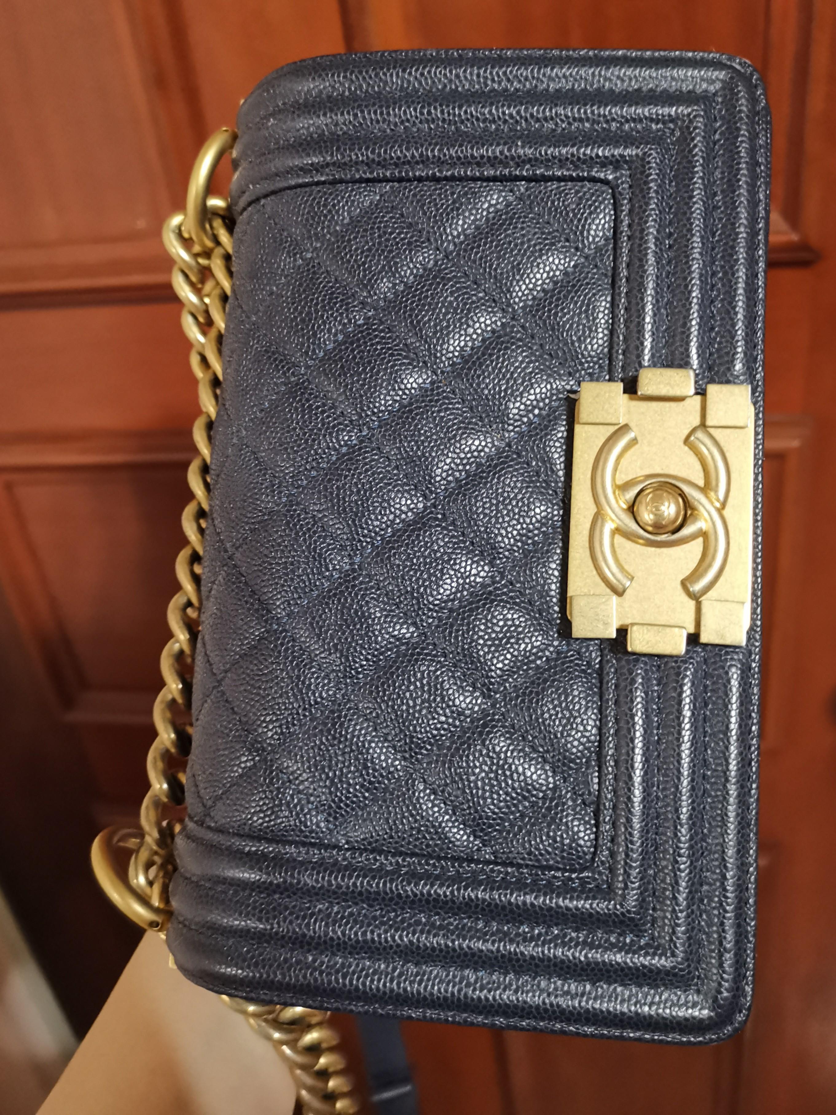 SALE Chanel Boy Small Navy caviar Luxury Bags Wallets on Carousell