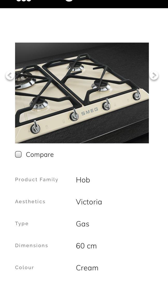 Smeg 60cm Victoria Gas Hob in Cream, TV & Home Appliances, Kitchen