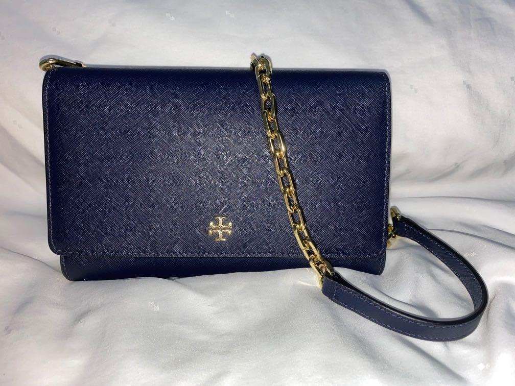 Tory Burch Emerson Medium Wallet Tory Navy - Organic Olivia