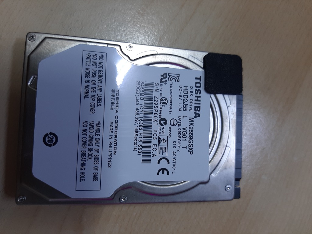 Toshiba Sata HDD 250GB Internal HDD Notebook Laptop 2.5, Computers ...