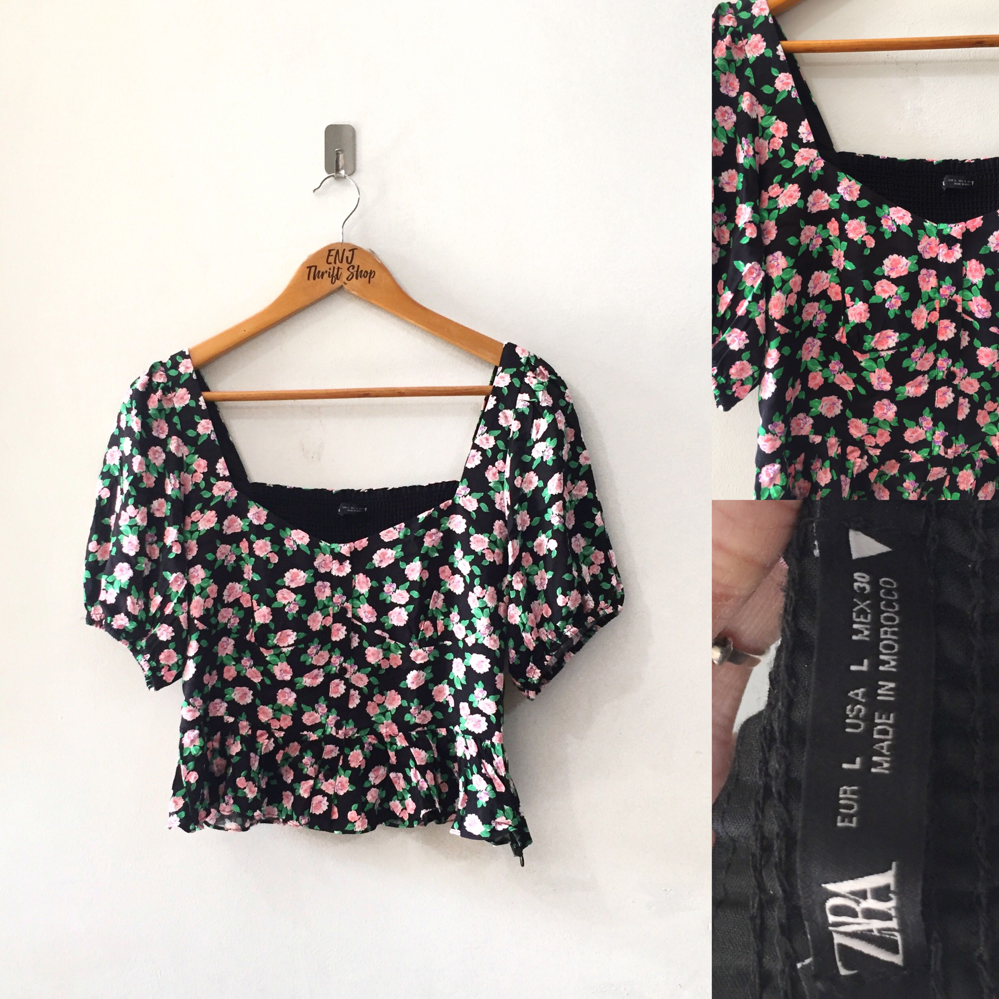 Zara floral peplum top Outlet