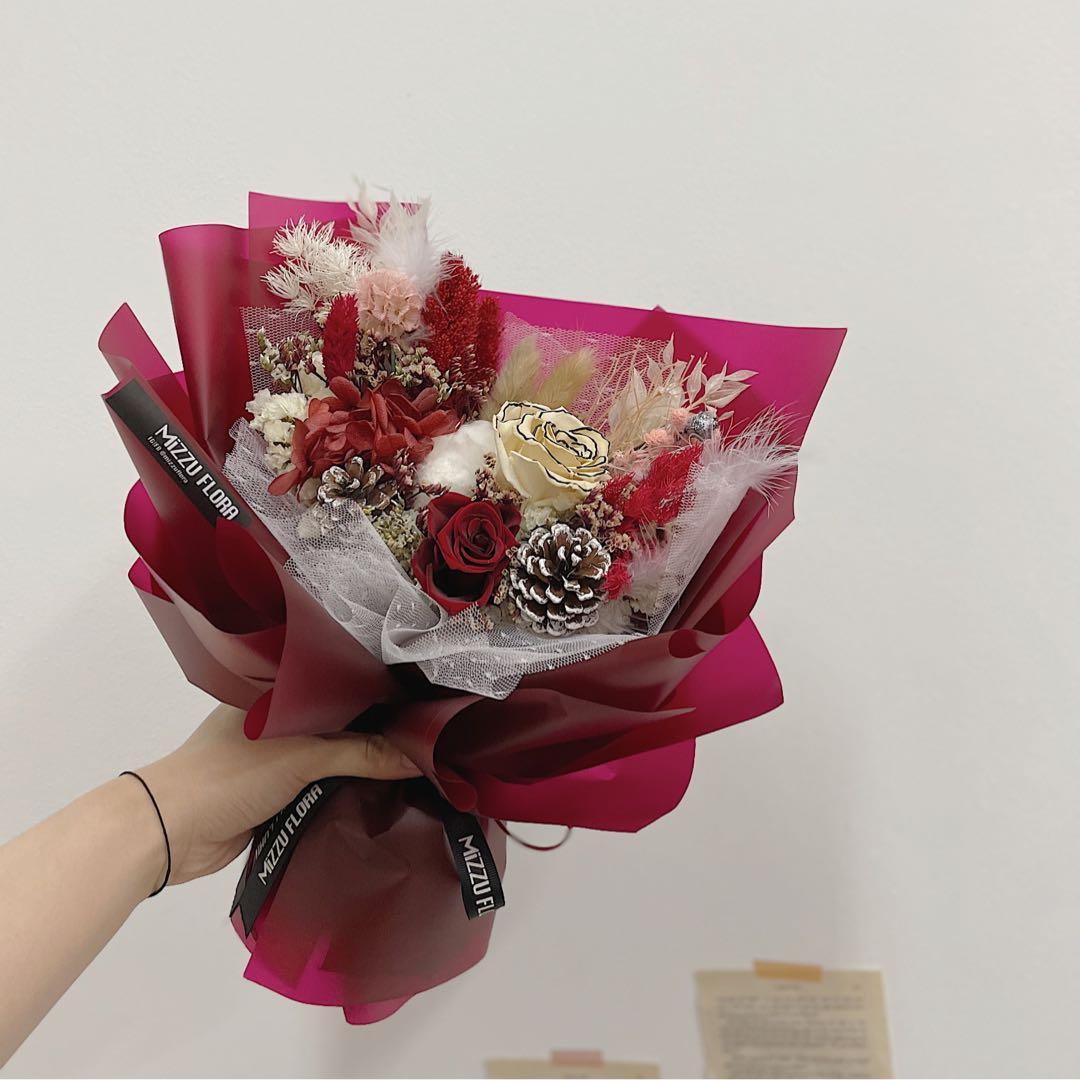 Vday Flower Preserved Rose Bouquet Purple Blue Preserved Roses Anniversary Gift Birthday Flower Flower Delivery æ°¸ç