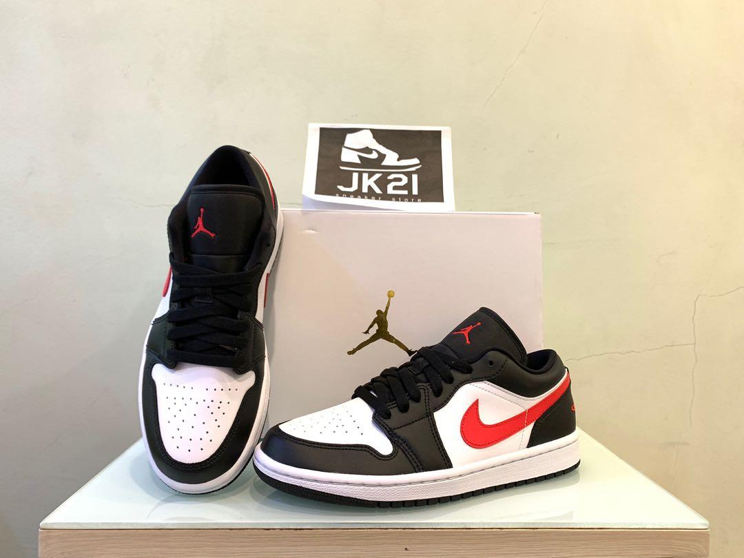 Air Jordan 1 Low Black Siren Red W Men S Fashion Footwear Sneakers On Carousell