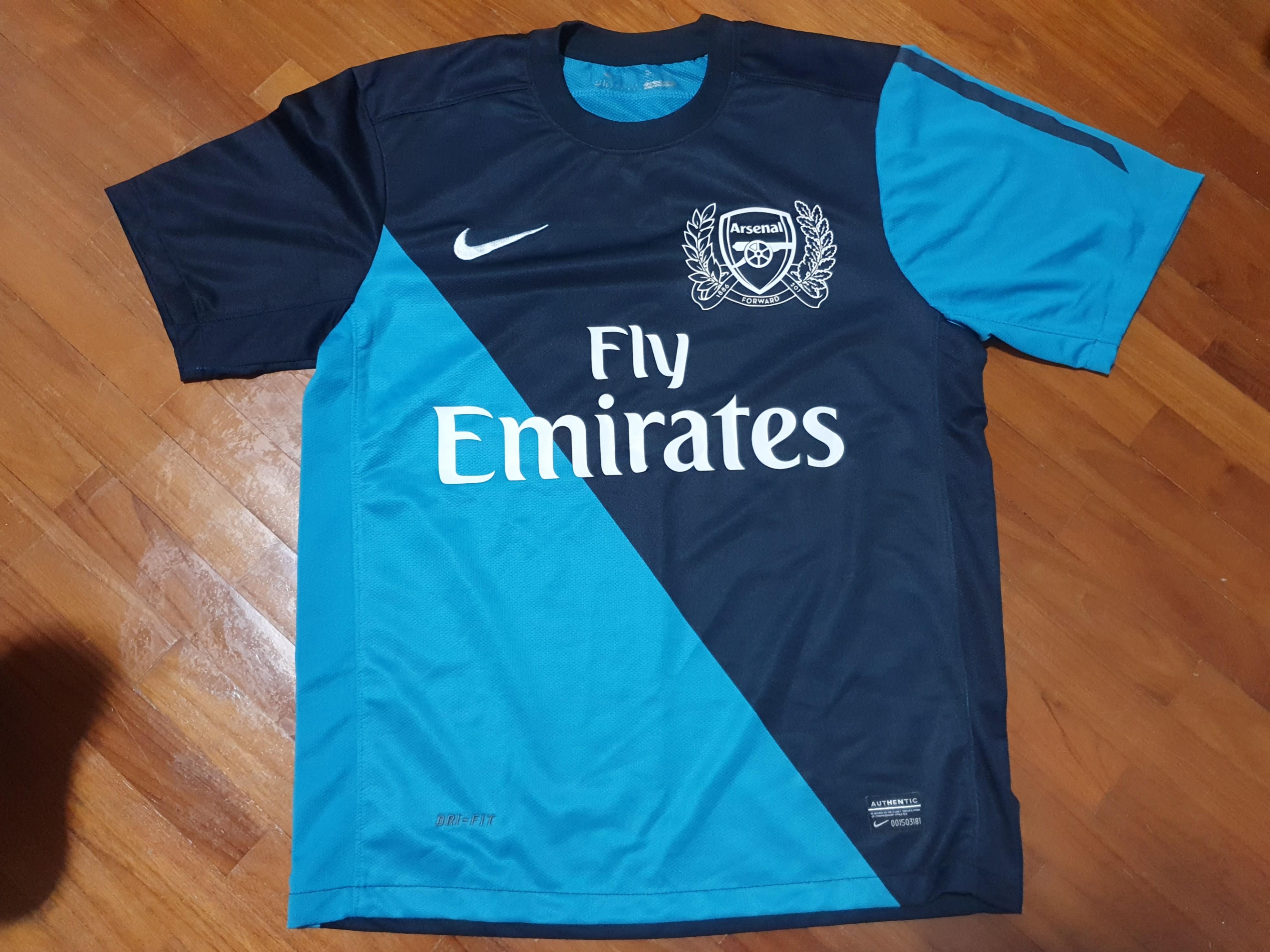 Arsenal Away Jersey Blue 14 15 Size M Sports Sports Apparel On Carousell