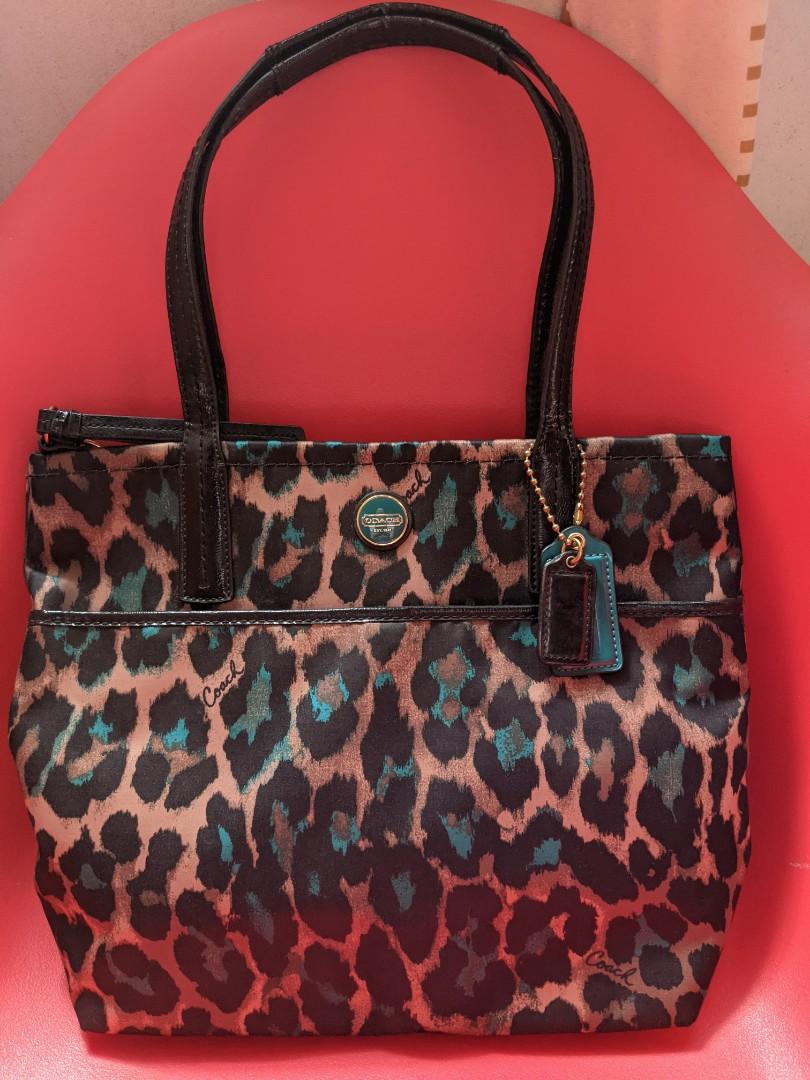 Preloved Authentic COACH Ocelot Print Tote Jade Multicolor Luxury Bags Wallets on Carousell
