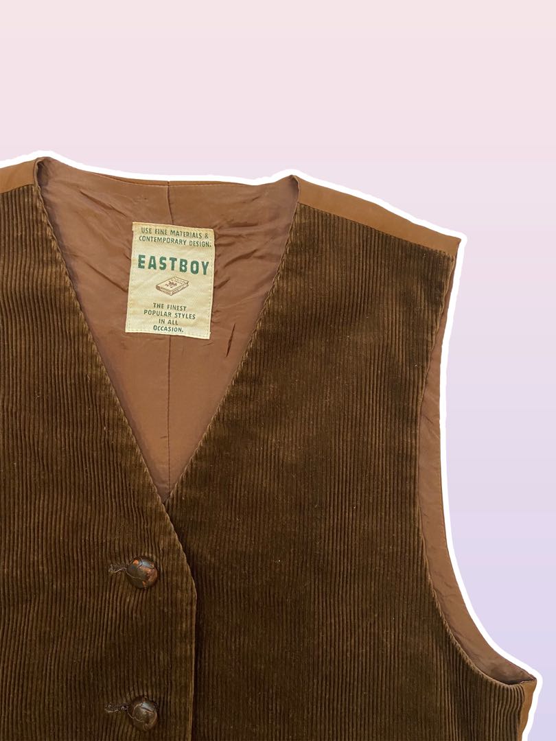 Brown Corduroy Vest, Women's Fashion 