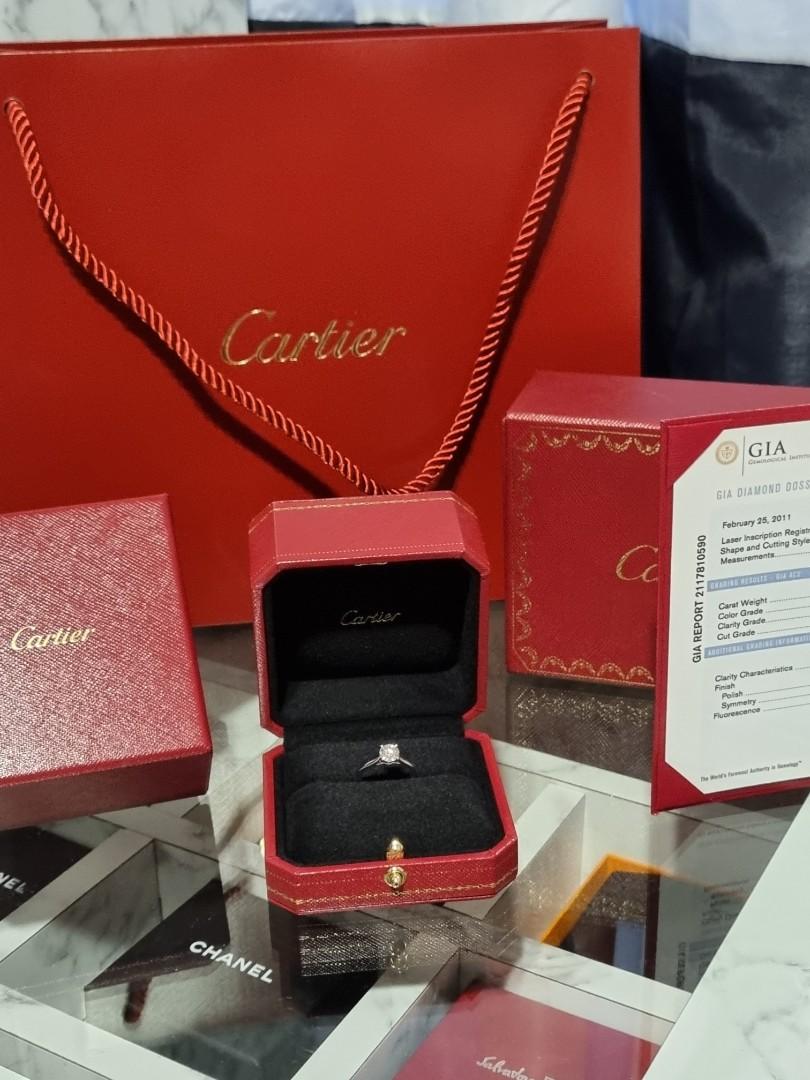 Cartier Solitaire 1895 Diamond Platinum Ring