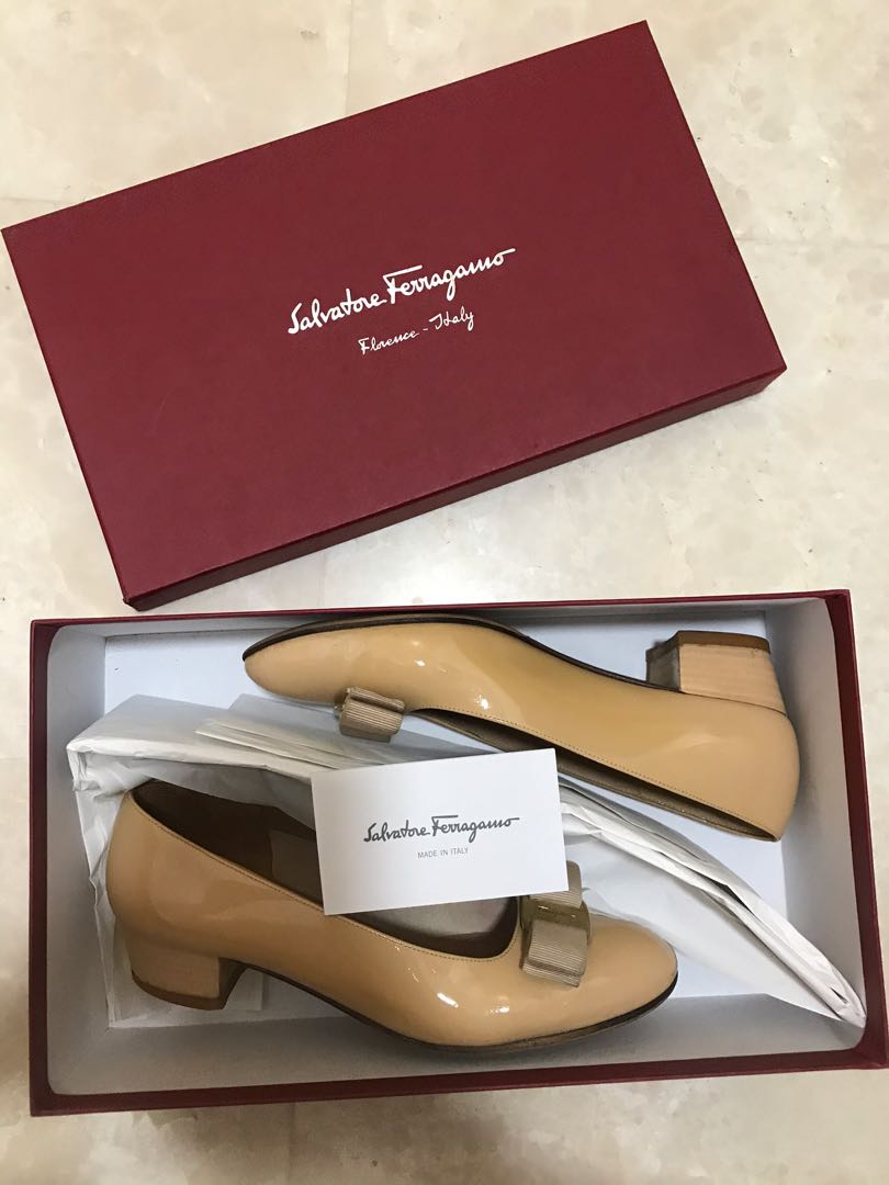 Ferragamo nude shoes signature colour Women s Fashion Footwear Heels on Carousell