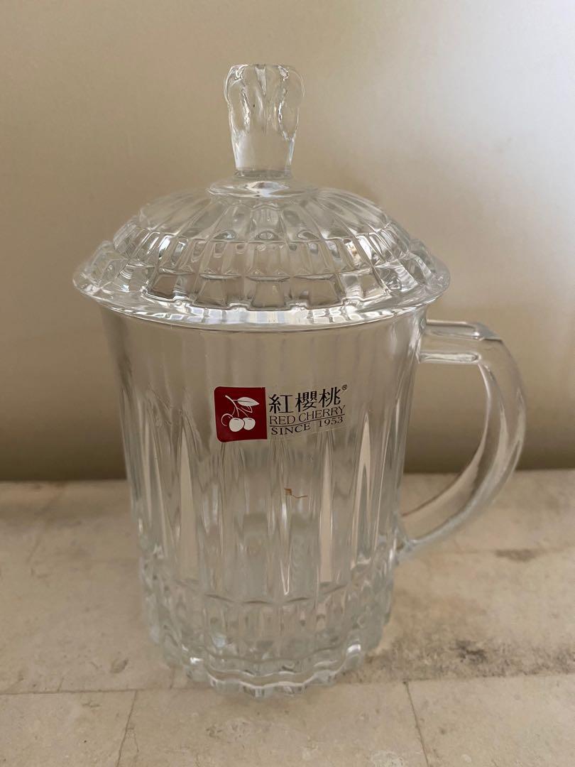 Glass mug with cover online