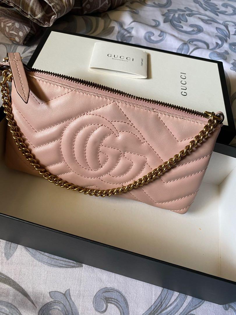 Gucci marmont best sale clutch pink
