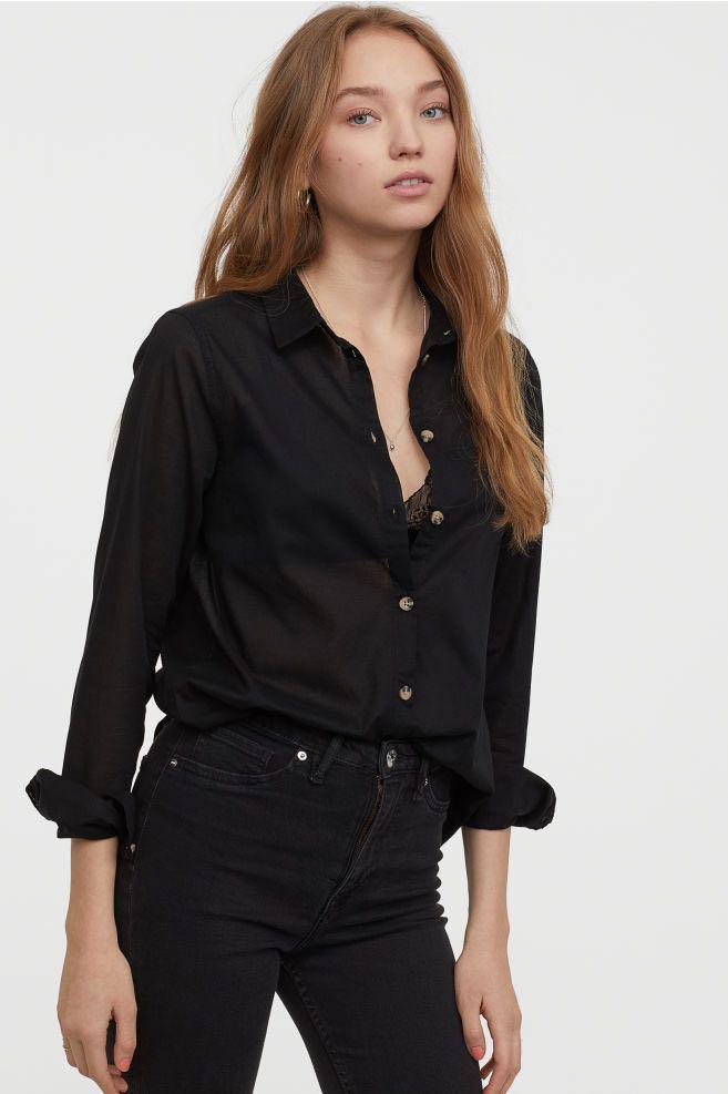 H&m black shirt womens clearance