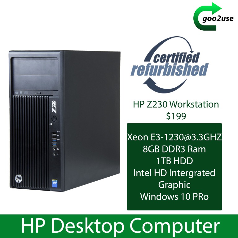 HP Z230 Workation Xeon E3-1230@3.3GHZ, Computers  Tech, Desktops on  Carousell