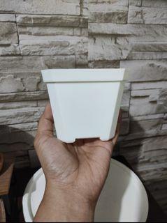 Imported White Rectangular Plastic Pot Sold per piece