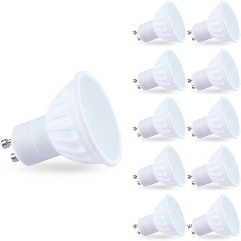 LAMPAOUS 10x 5W GU10 LED Bulb Day White Day Light LED GU10 Spot Lights Natural White Pure White LED Light Bulb 50W Halogen Replacement Energy Class