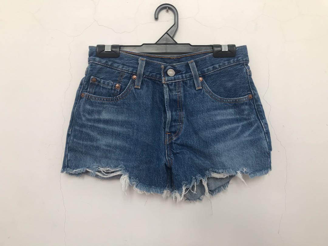Levi s 501 Premium Distressed Denim Shorts Indigo Avenue
