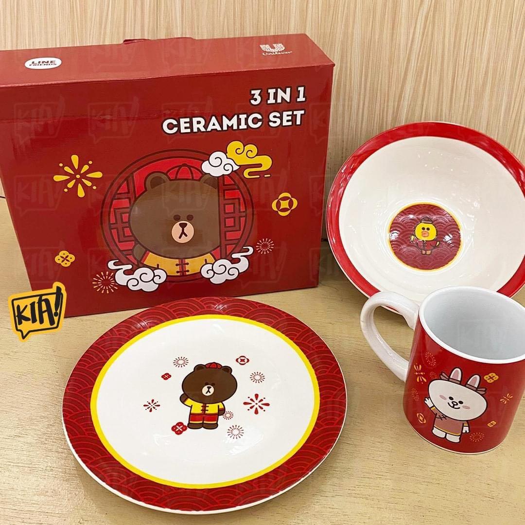 Plate bowl store and mug set