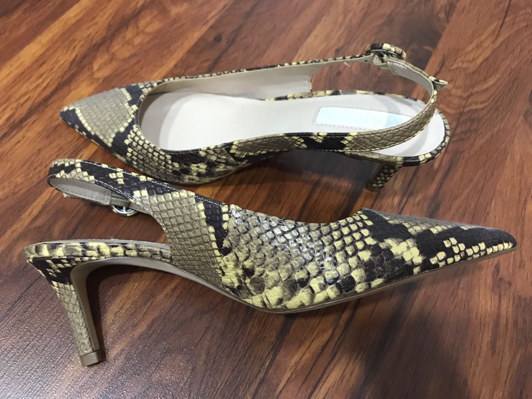 Mango Snake Print Heels