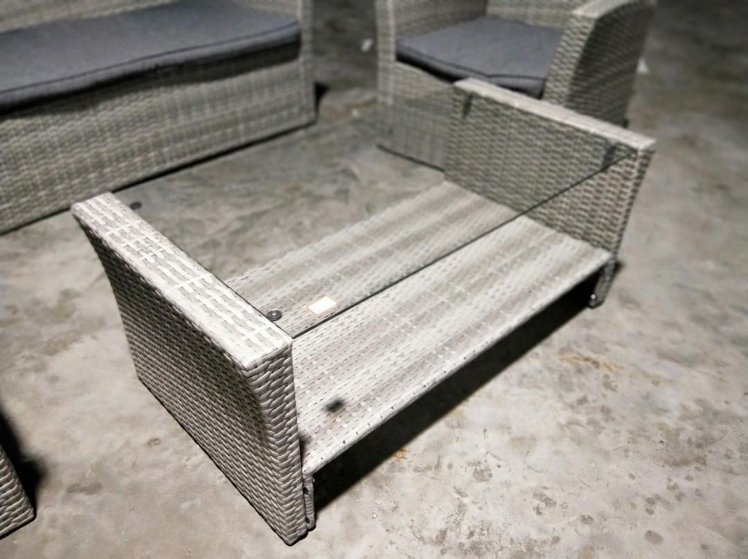 MAUI Rattan Outdoor Sofa Set in GREY/ BEIGE, Furniture & Home Living