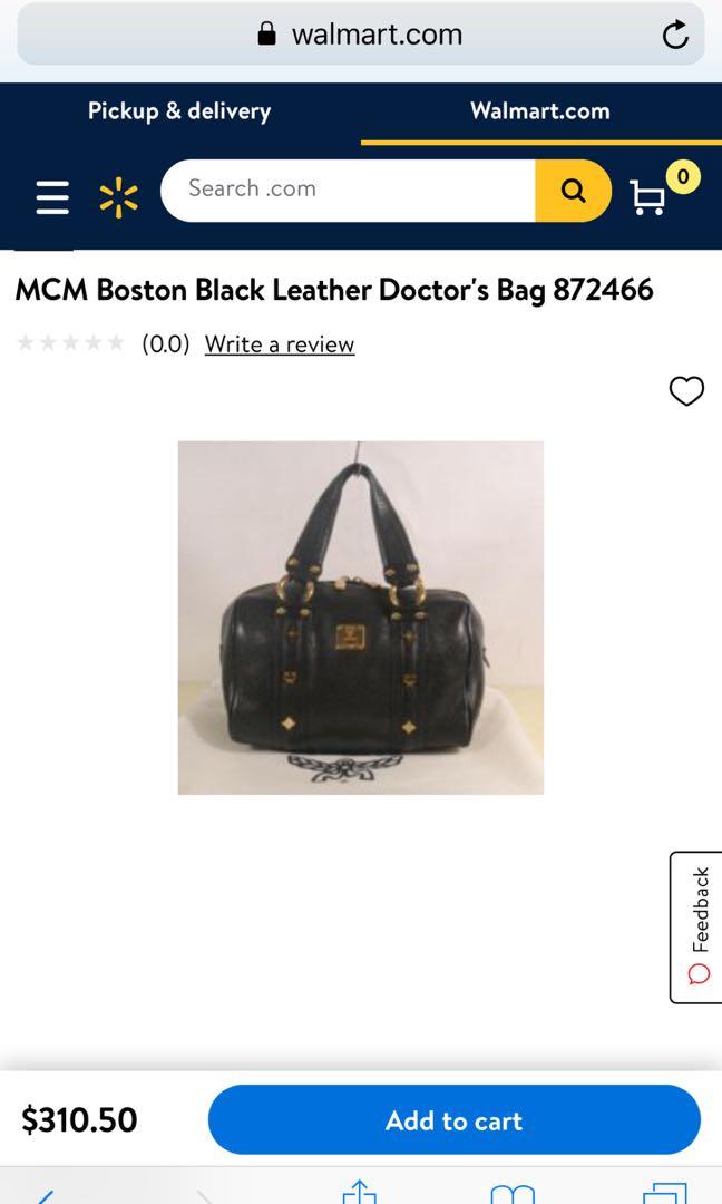 MCM Boston Black Leather Doctor's Bag 872466
