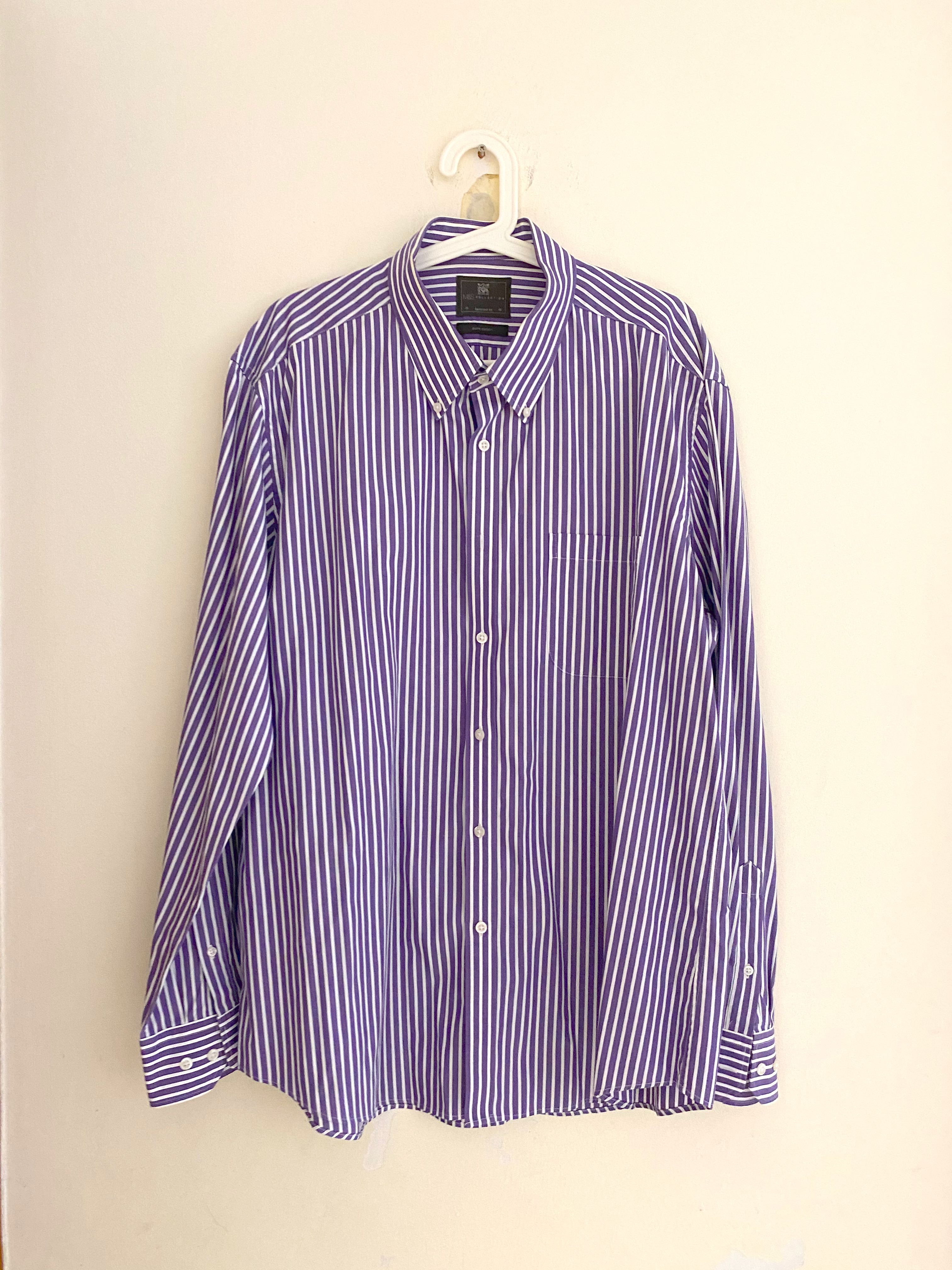 dark purple striped shirt