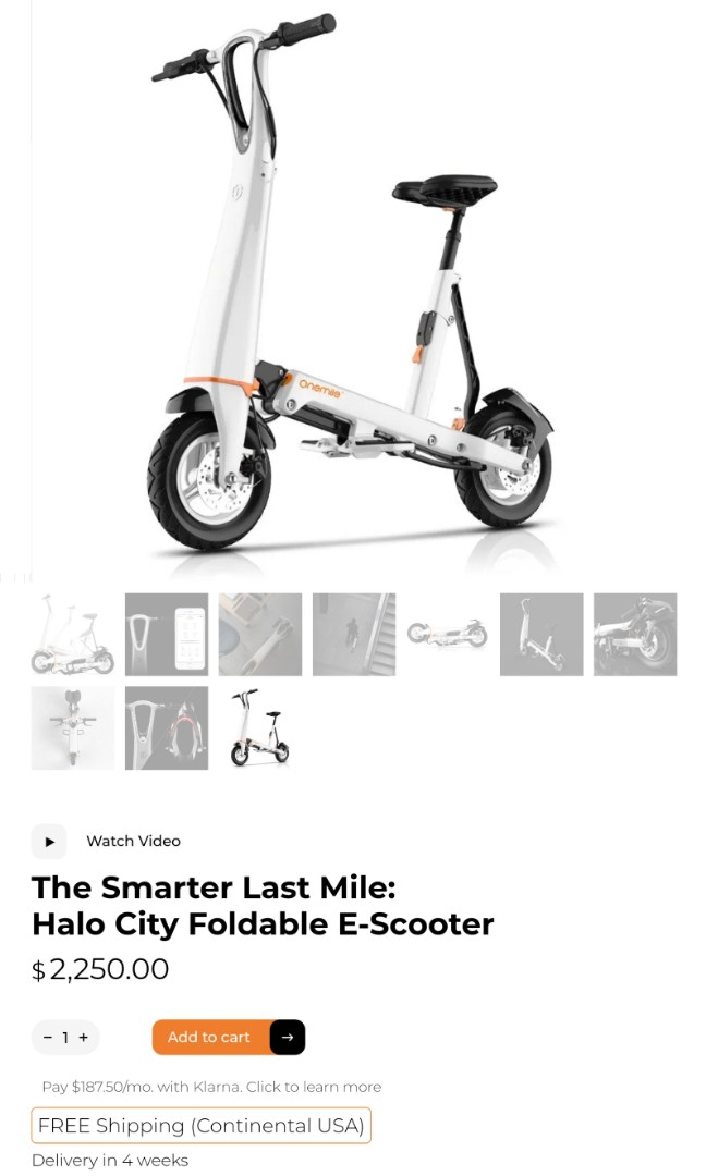 One Mile™ Halo City, The Foldable Electric Scooter With Seat, Sports  Equipment, Sports \u0026 Games, Skates, Rollerblades \u0026 Scooters on Carousell