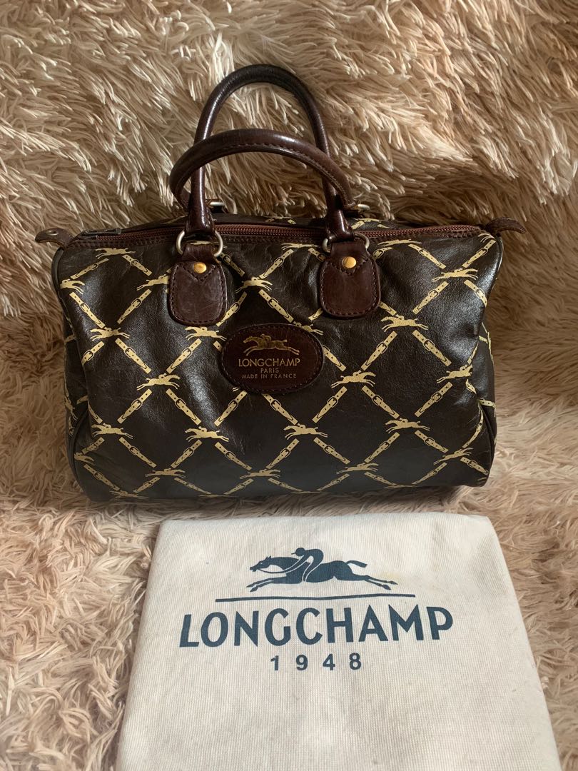 80's Vintage Longchamp Classic Dark Brown Nappa Leather 