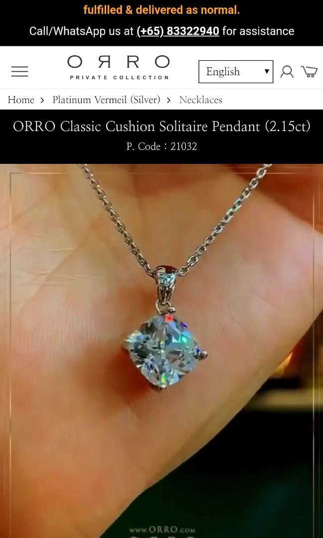 Orro lab grown diamond pendant 2.15ct Women s Fashion Jewelry