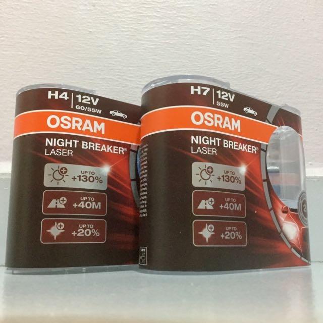 OSRAM Night Breaker Laser H4 Bulb (Twin Pack), Car Accessories, Electronics  & Lights on Carousell
